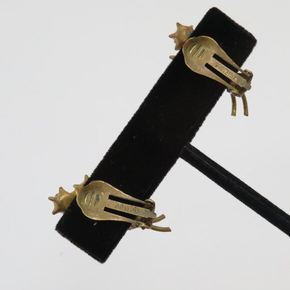 Austrian Vintage Aurora Borealis Clip On Earrings - Picture 9 of 9